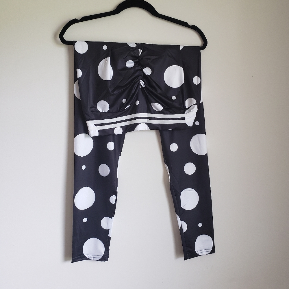 High waisted polka dot activewear leggings